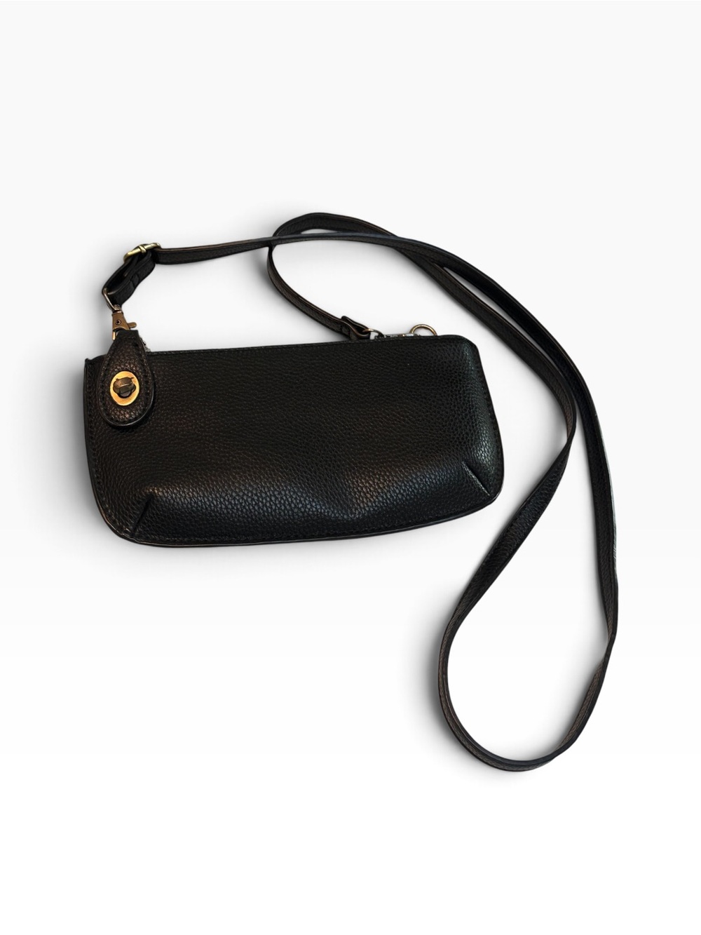 Joy Susan Black Pebbled Crossbody Bag